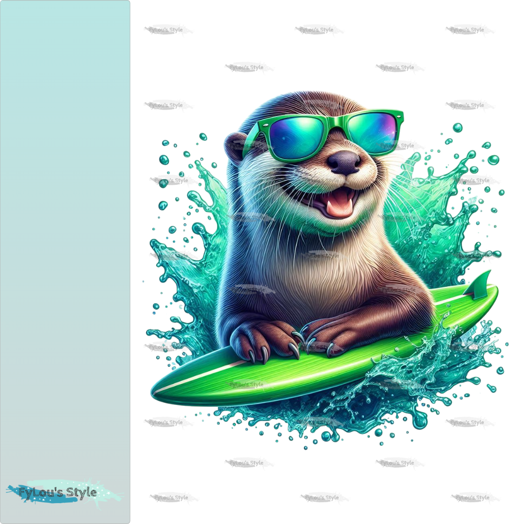Bügelbild Cool Neon Otter Surfer #2 Fylou's Style