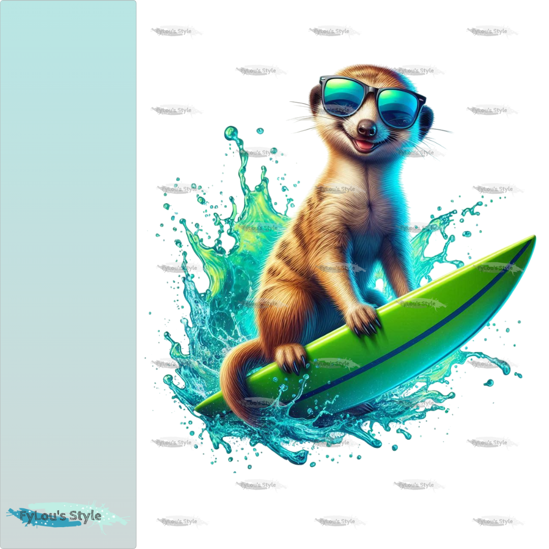 Bügelbild Cool Surfer Erdmännchen #2 Fylou's Style