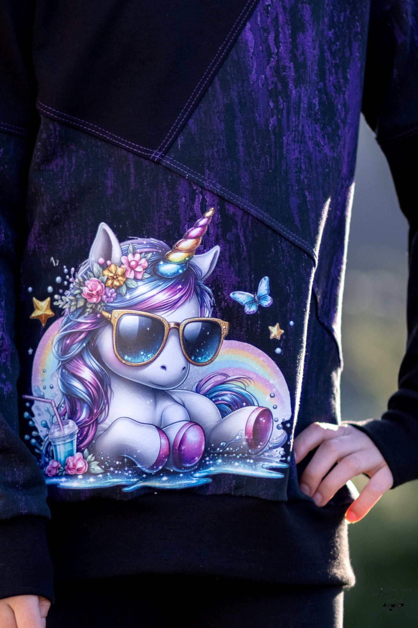 Bügelbild Cool Glitzer Einhorn #1 Fylou's Style