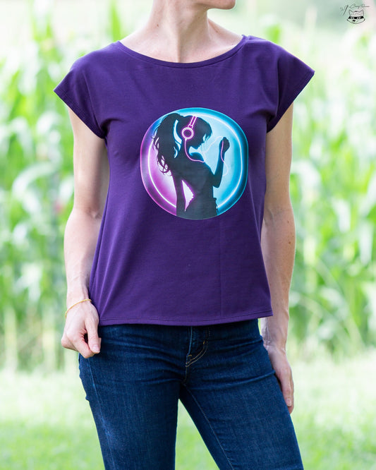 Bügelbild Colorful Musik Girl Silhouette Fylou's Style