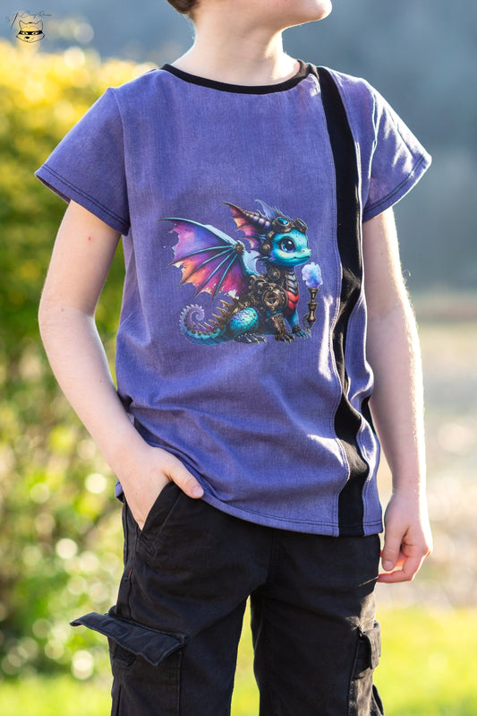 Bügelbild kleiner Steampunk Drache #10 Fylou's Style