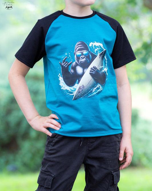 Bügelbild Gorilla mit Surfboard #1 Fylou's Style