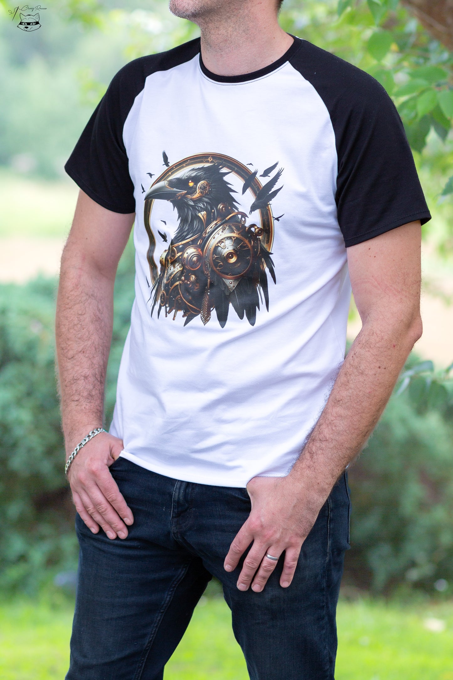 Bügelbild Steampunk Gold Armor Krähe #1