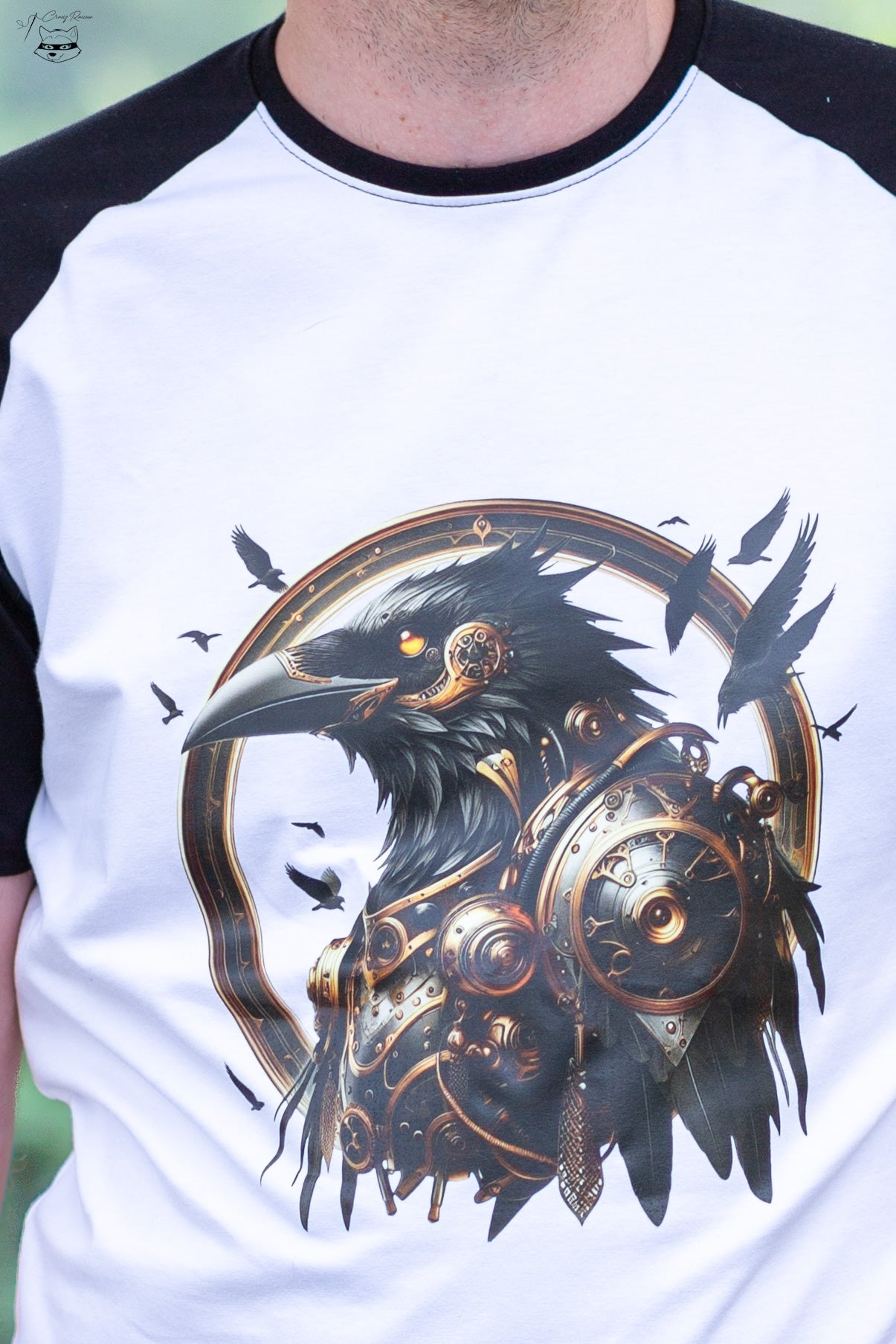 Bügelbild Steampunk Gold Armor Krähe #1