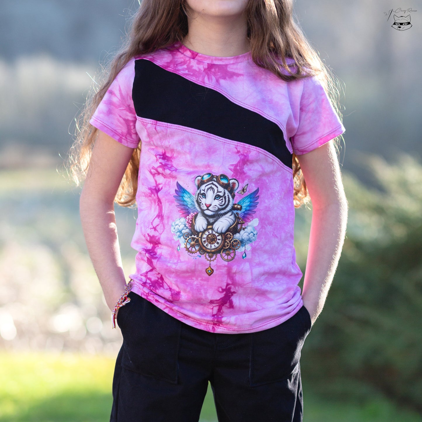 Bügelbild kleiner Weißer Steampunk Tiger #3 Fylou's Style