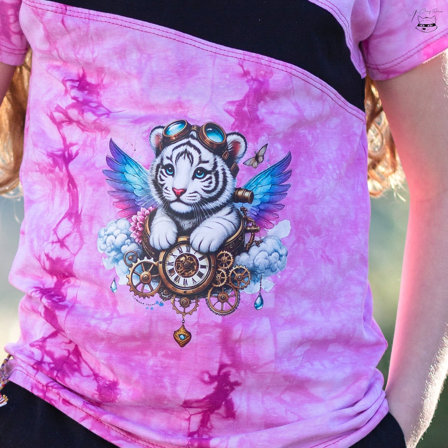 Bügelbild kleiner Weißer Steampunk Tiger #3 Fylou's Style