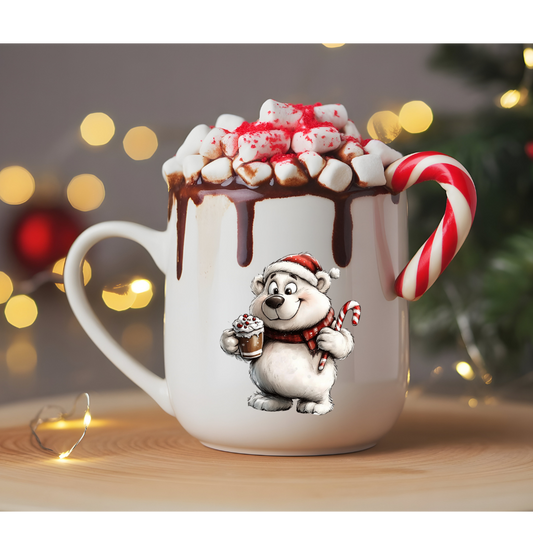 A4 Bogen Rub ON Sticker Eisbär Weihnacht, Winter, Sprüche, randlose Rubons