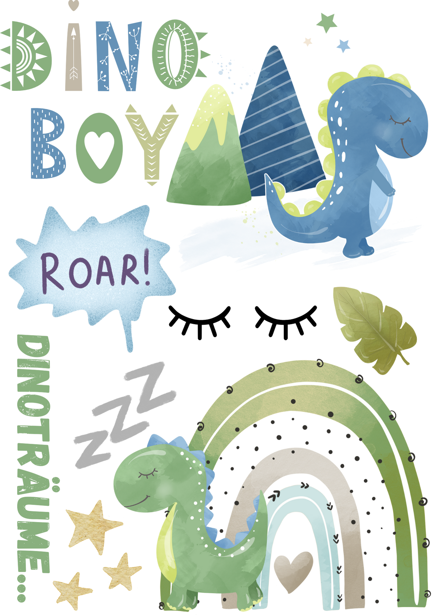 Bügelbild Bogen Dino Boy Fylou's Style