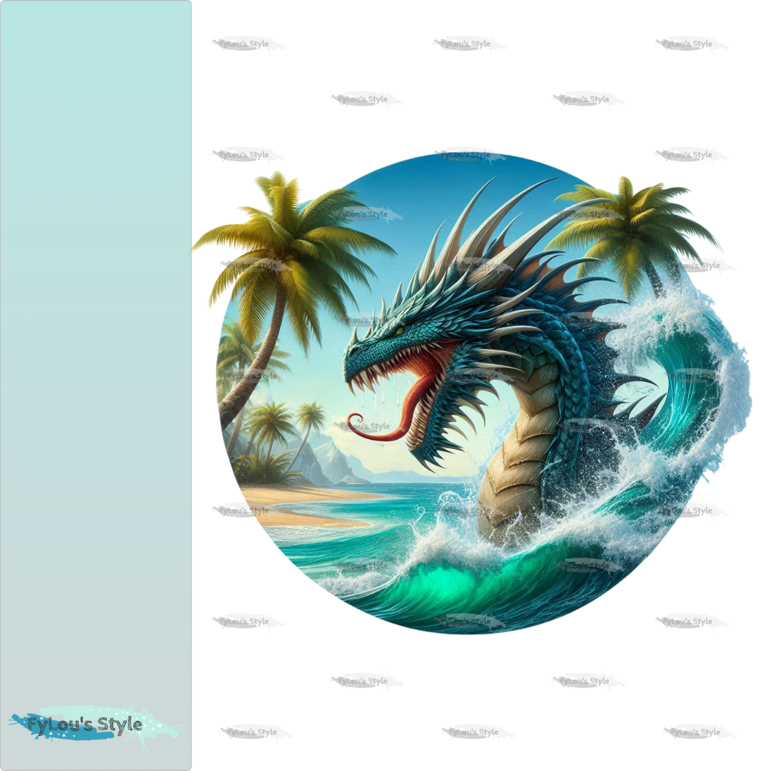 Bügelbild Drache am Strand #1 Fylou's Style