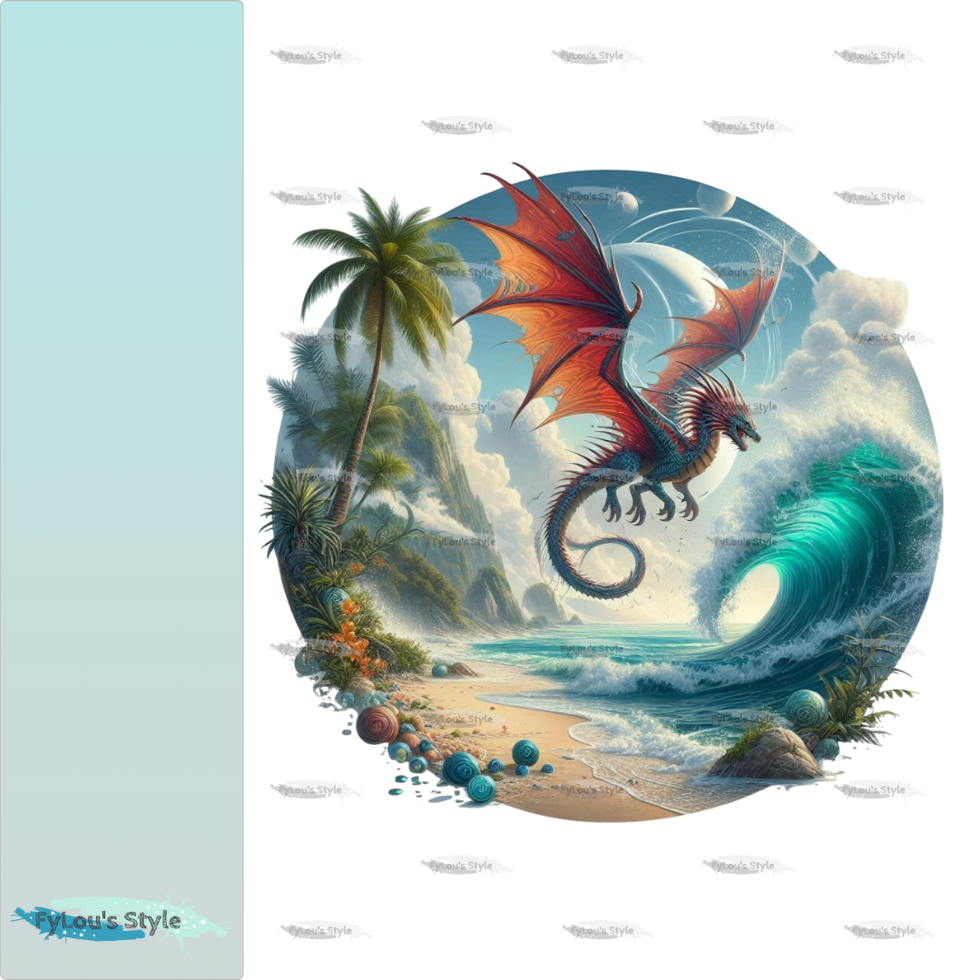 Bügelbild Drache am Strand #15 Fylou's Style