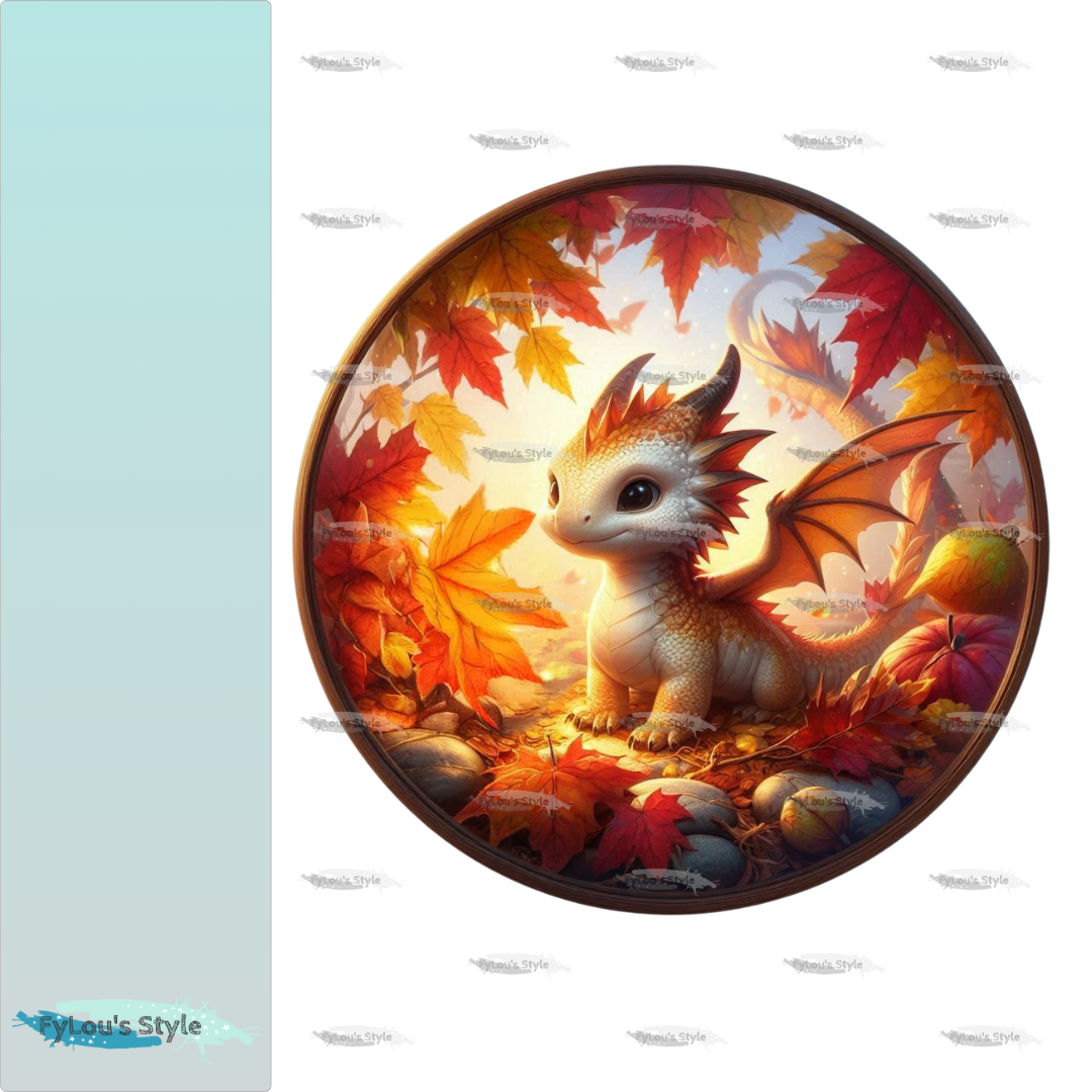 Bügelbild Drache im Herbst #1