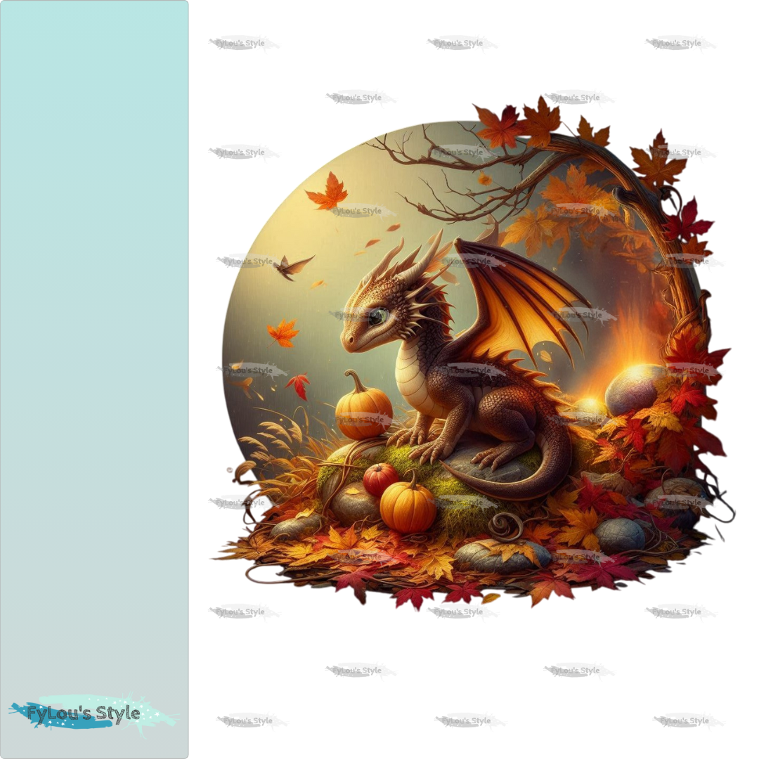Bügelbild Drache im Herbst #2