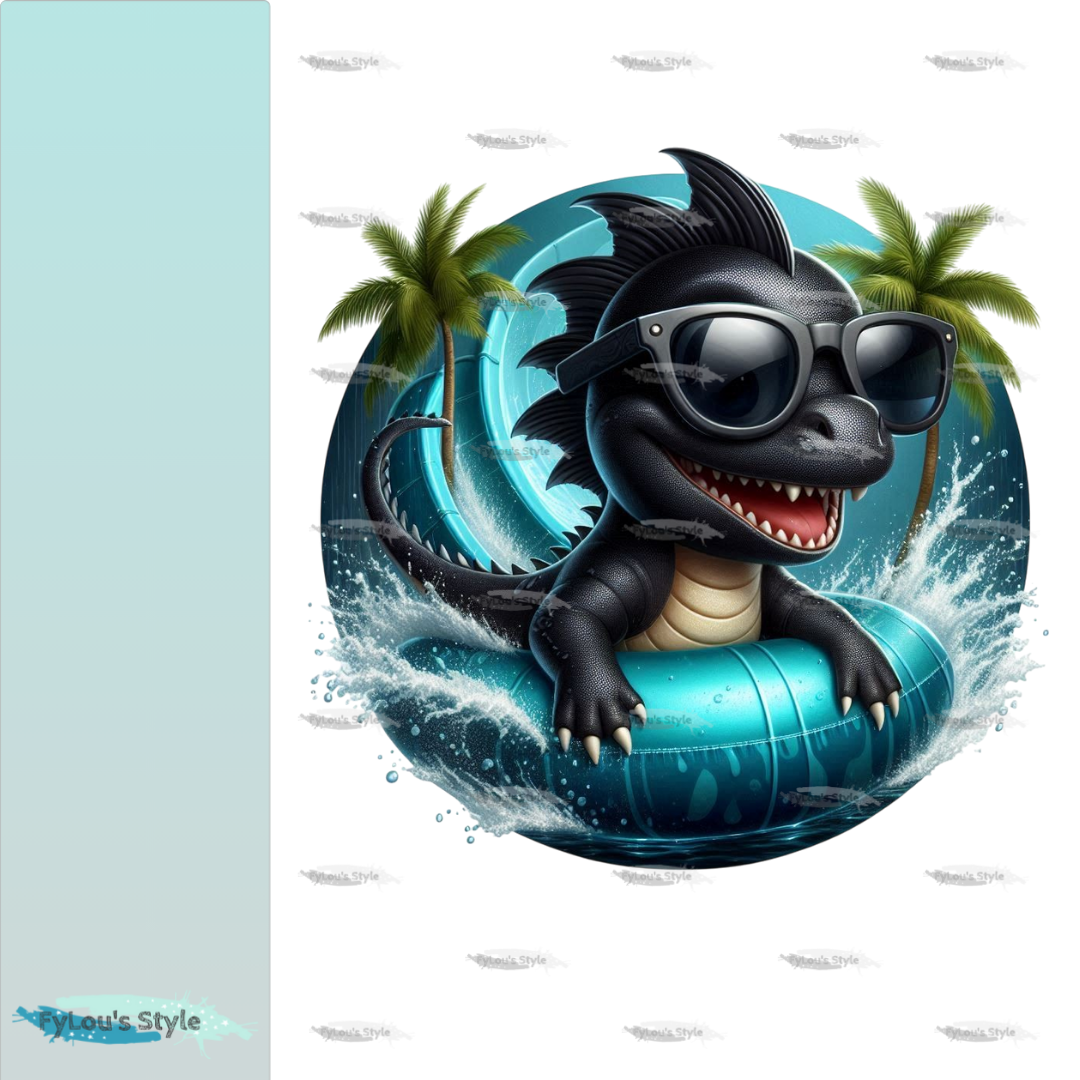 Bügelbild Drache in Wasserreifen #1 Fylou's Style