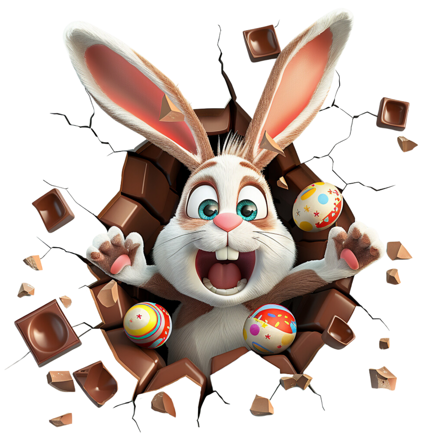 Bügelbild Durchbruch Hase #3