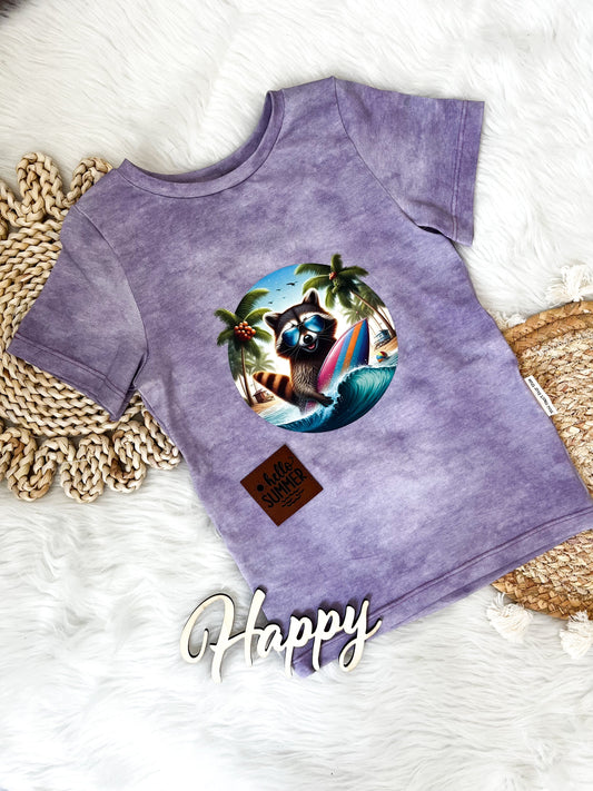 Bügelbild Waschbär mit Surfboard #4 Fylou's Style