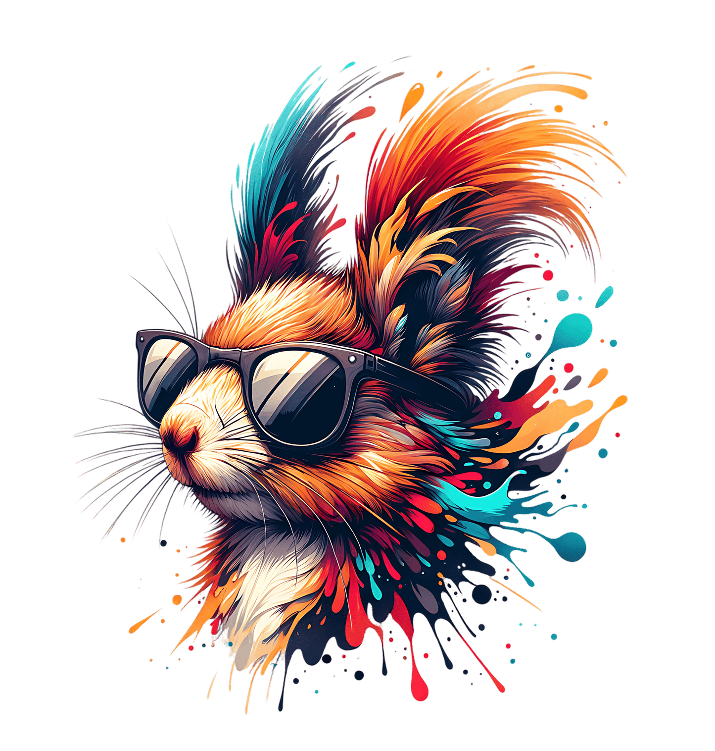 Bügelbild Eichhörnchen mit Sonnenbrille Fylou's Style