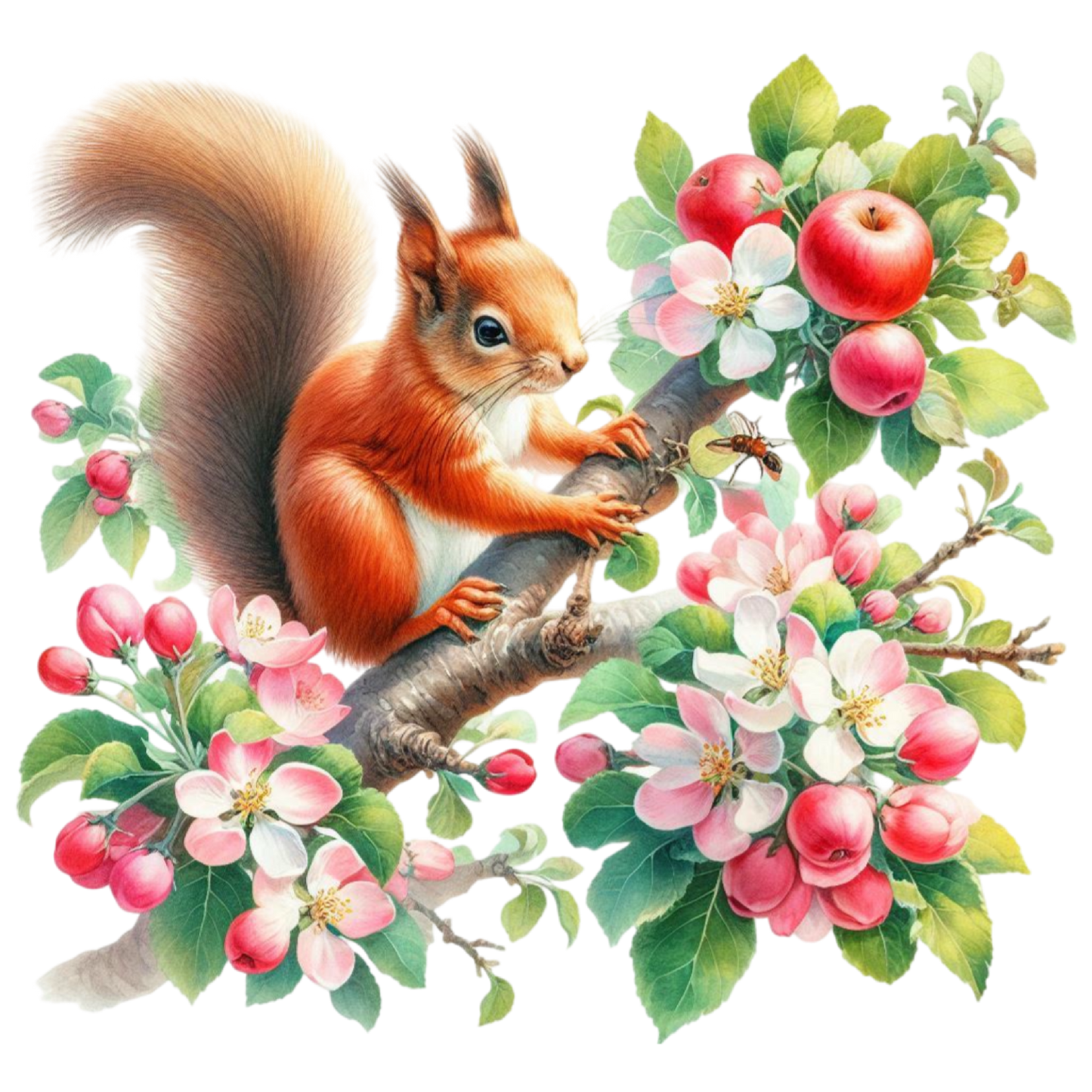 Bügelbild Eichhörnchen auf Apfelbaum Fylou's Style
