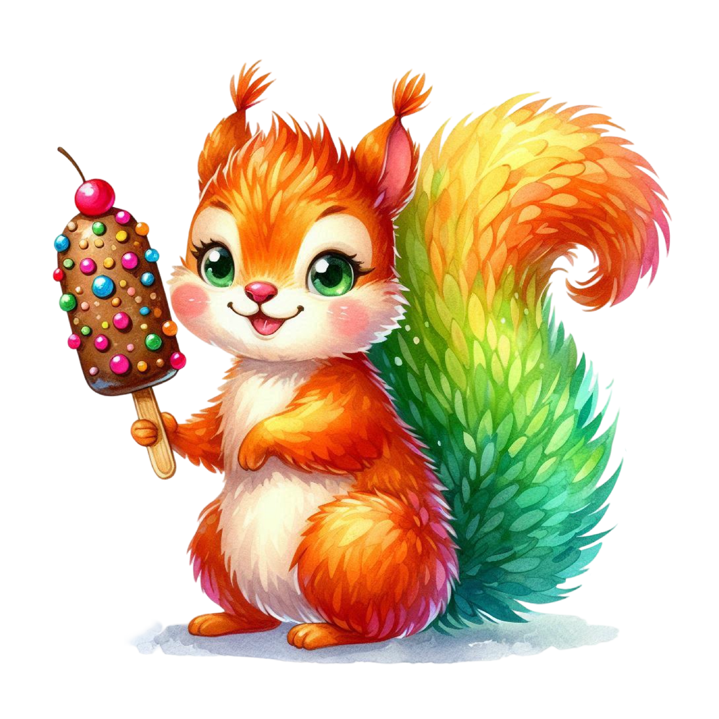 Bügelbild Eichhörnchen isst Eis Fylou's Style