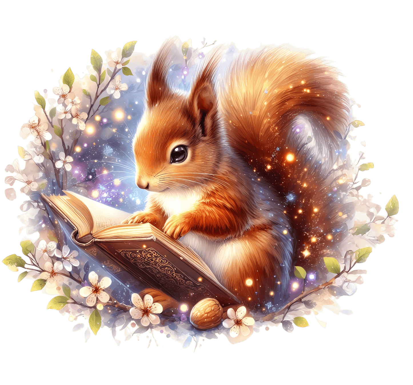 Bügelbild Eichhörnchen liest buch Fylou's Style