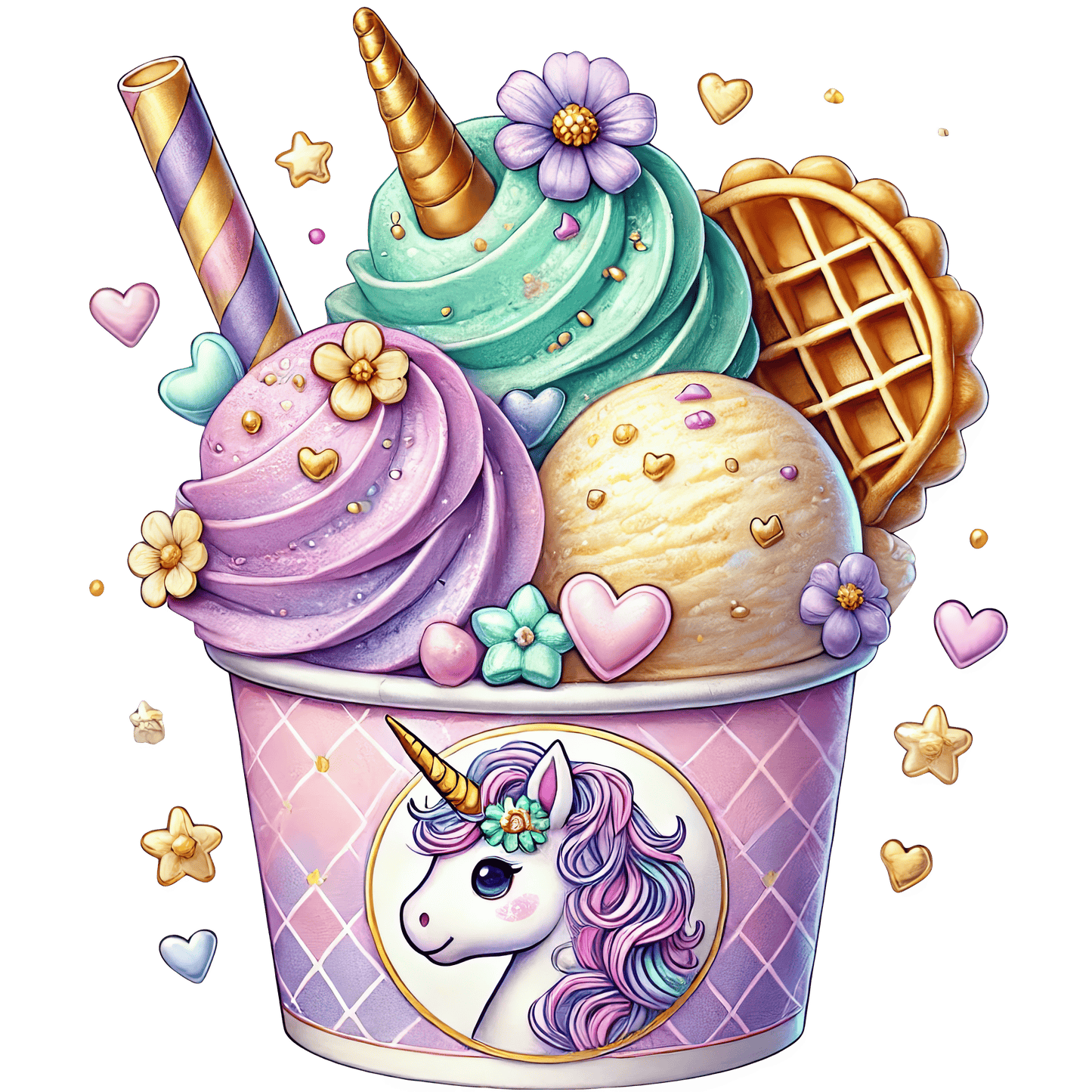 Bügelbild Einhorn Dessert #8 Fylou's Style