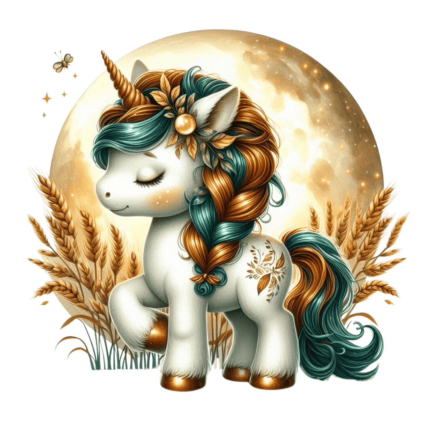 Bügelbild Einhorn Ernte Mond #4