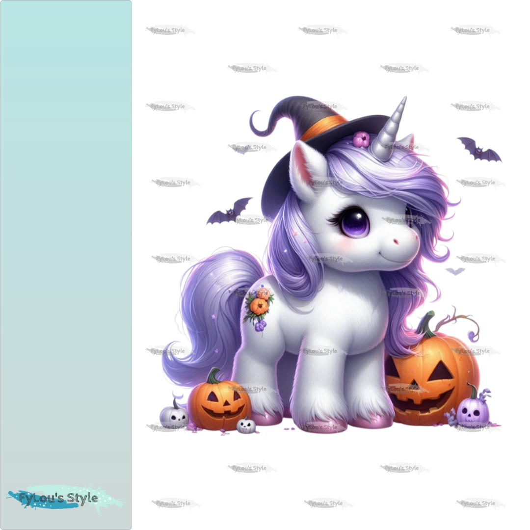 Bügelbild Einhorn Halloween #1
