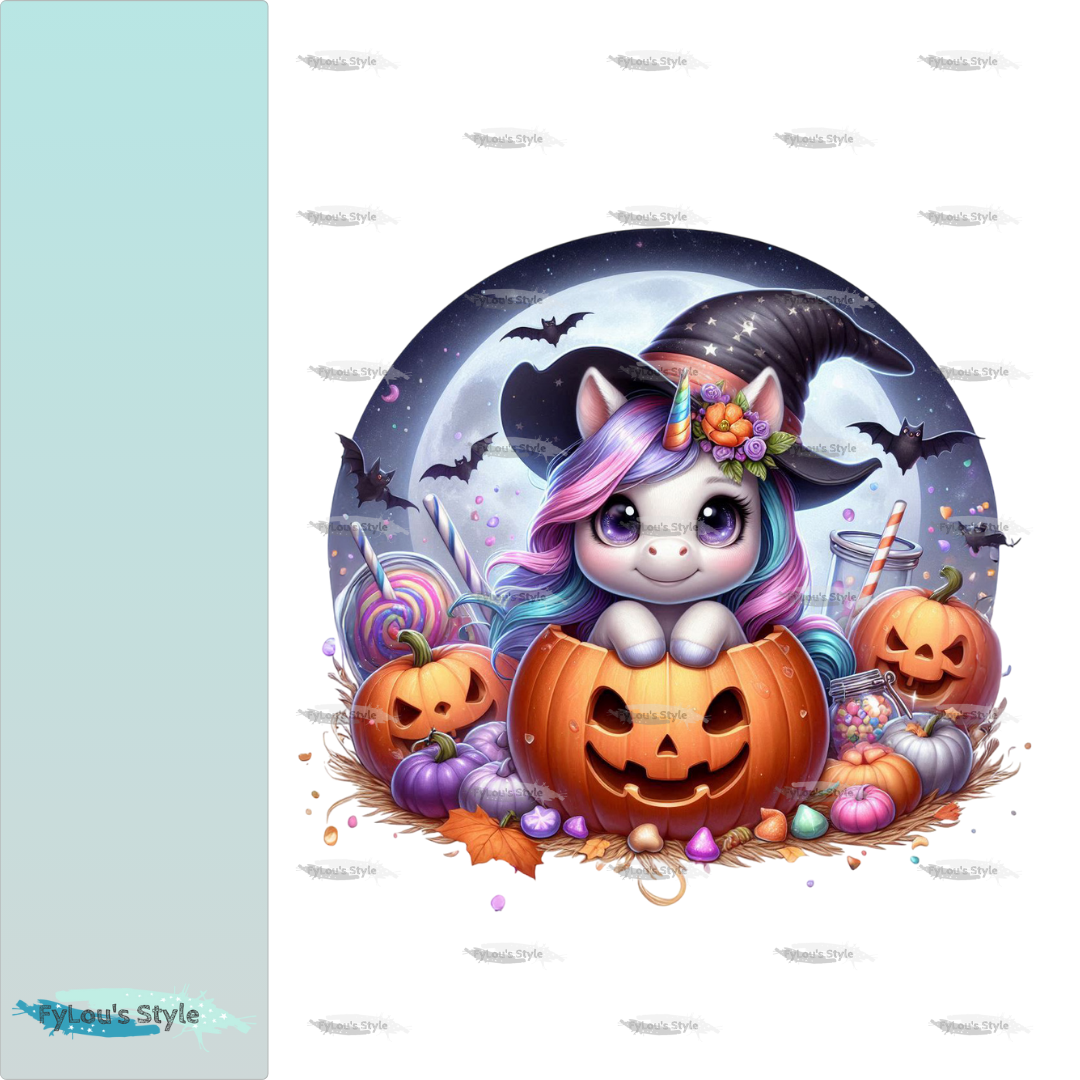 Bügelbild Einhorn Halloween #10