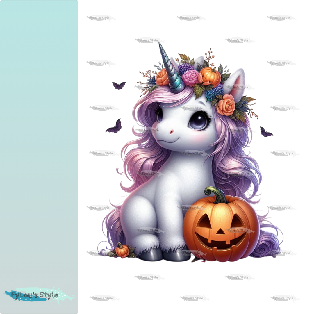 Bügelbild Einhorn Halloween #12