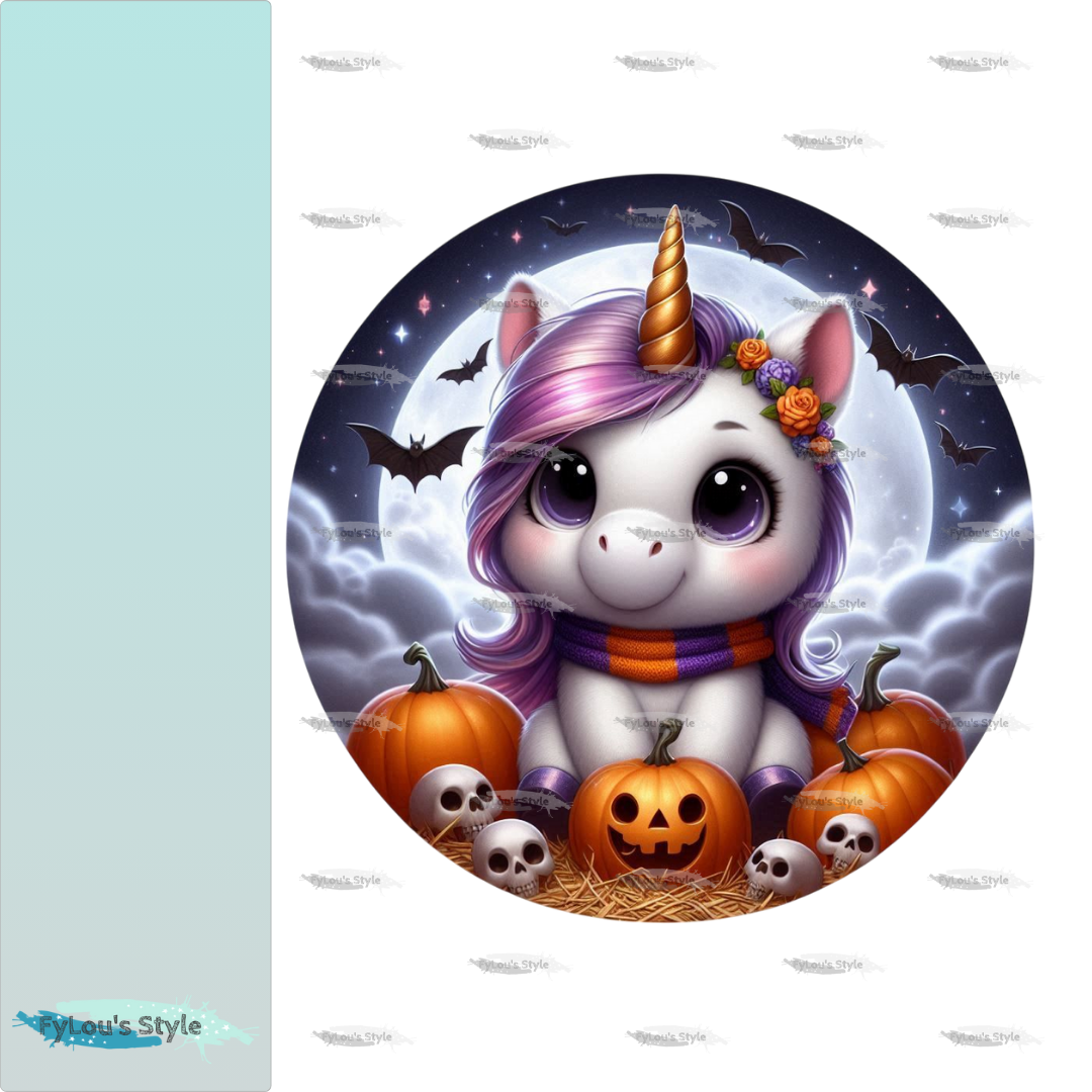 Bügelbild Einhorn Halloween #15