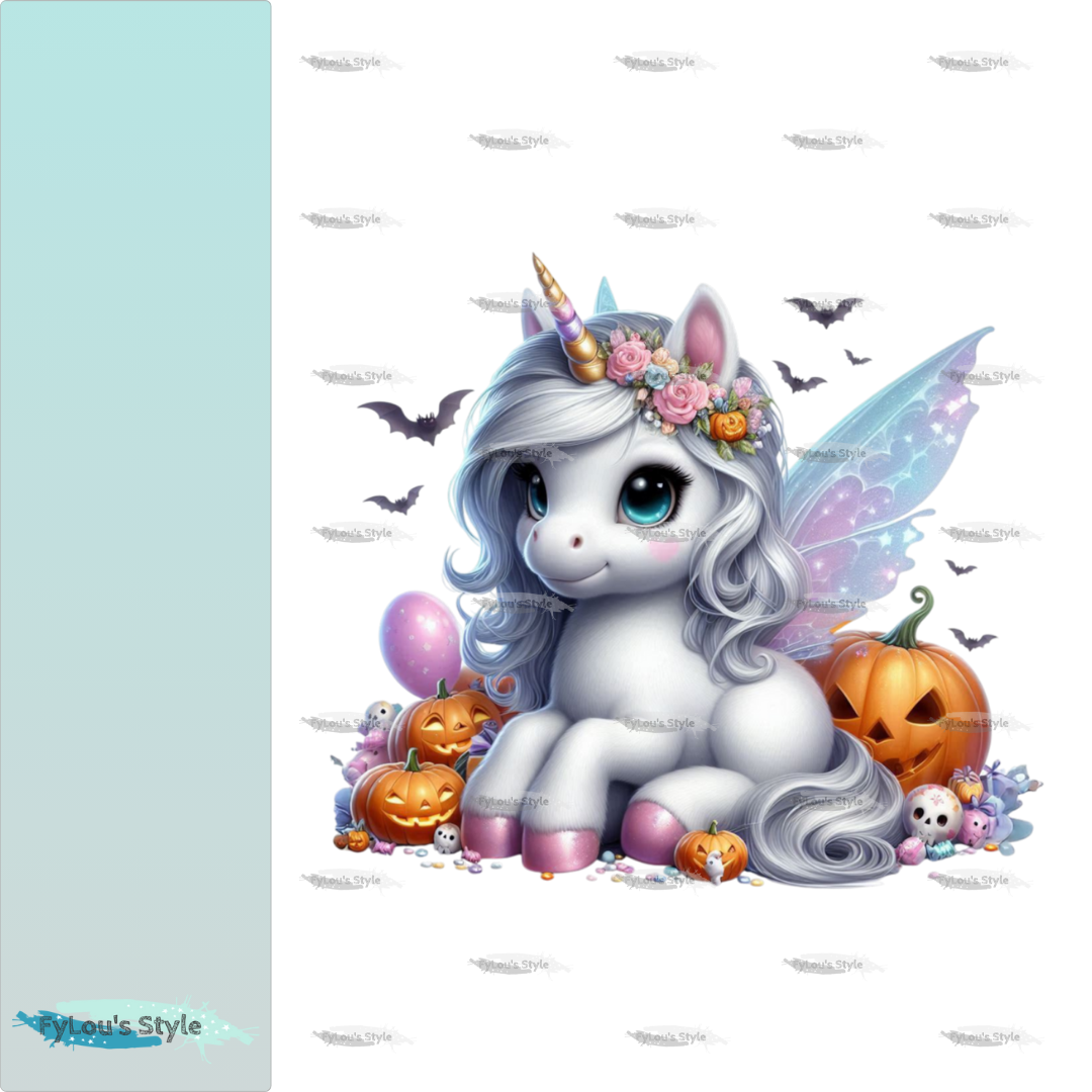 Bügelbild Einhorn Halloween #2