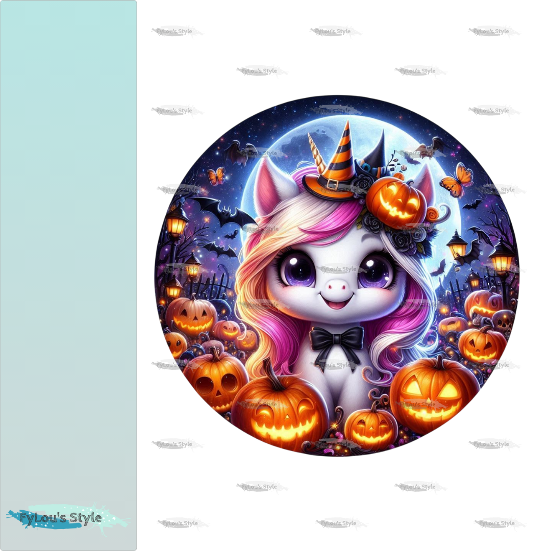 Bügelbild Einhorn Halloween #6