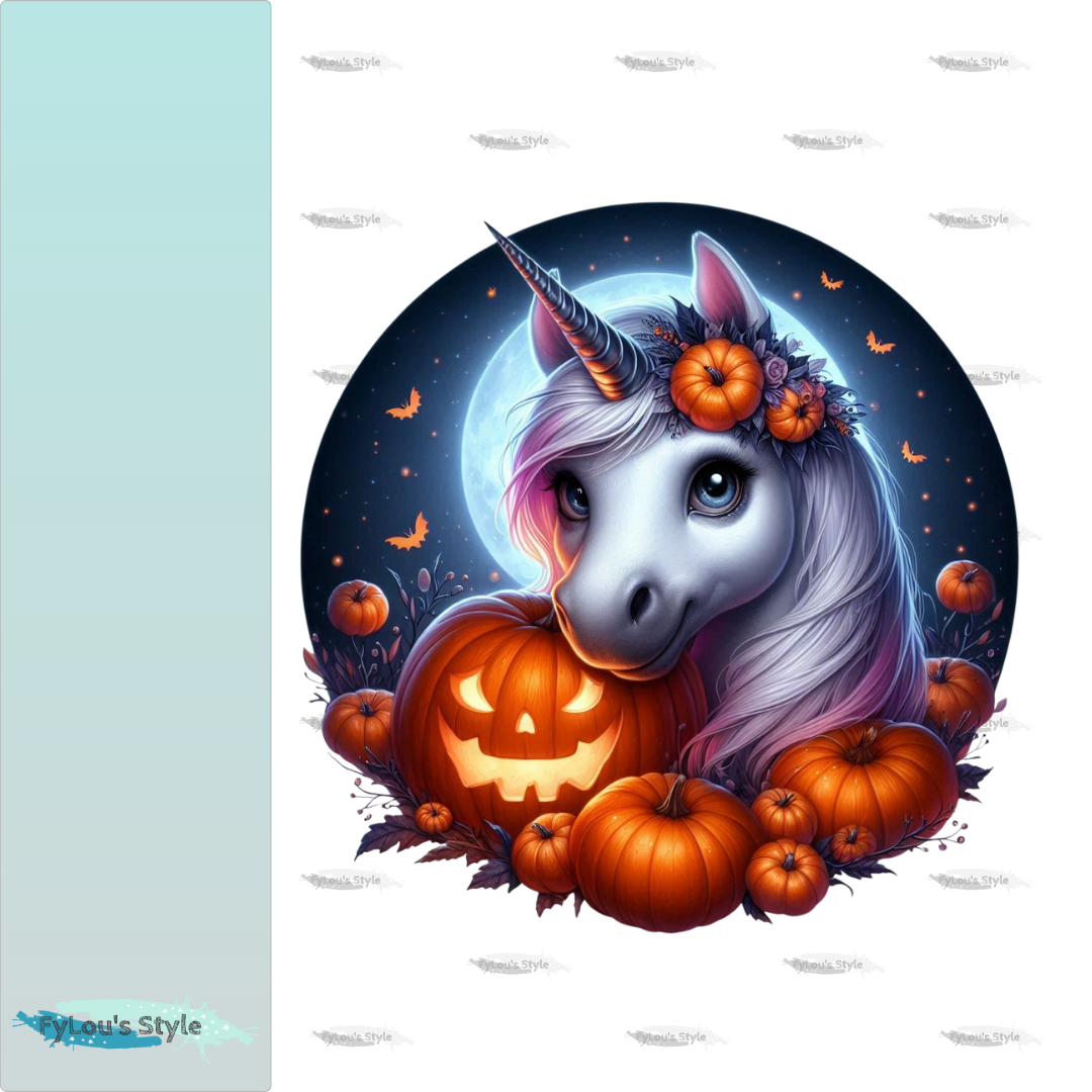 Bügelbild Einhorn Halloween #7