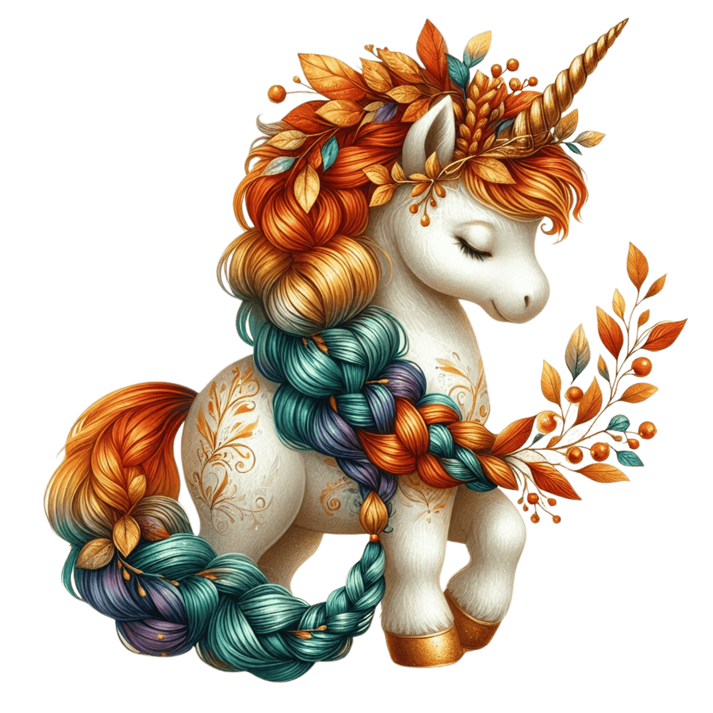 Bügelbild Einhorn Herbst Girlande #5