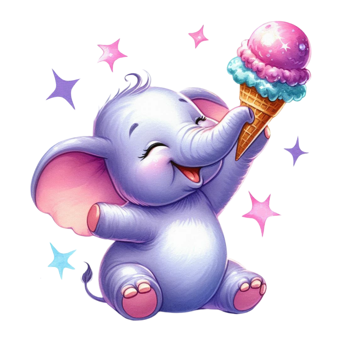 Bügelbild Elefant isst Eis Fylou's Style
