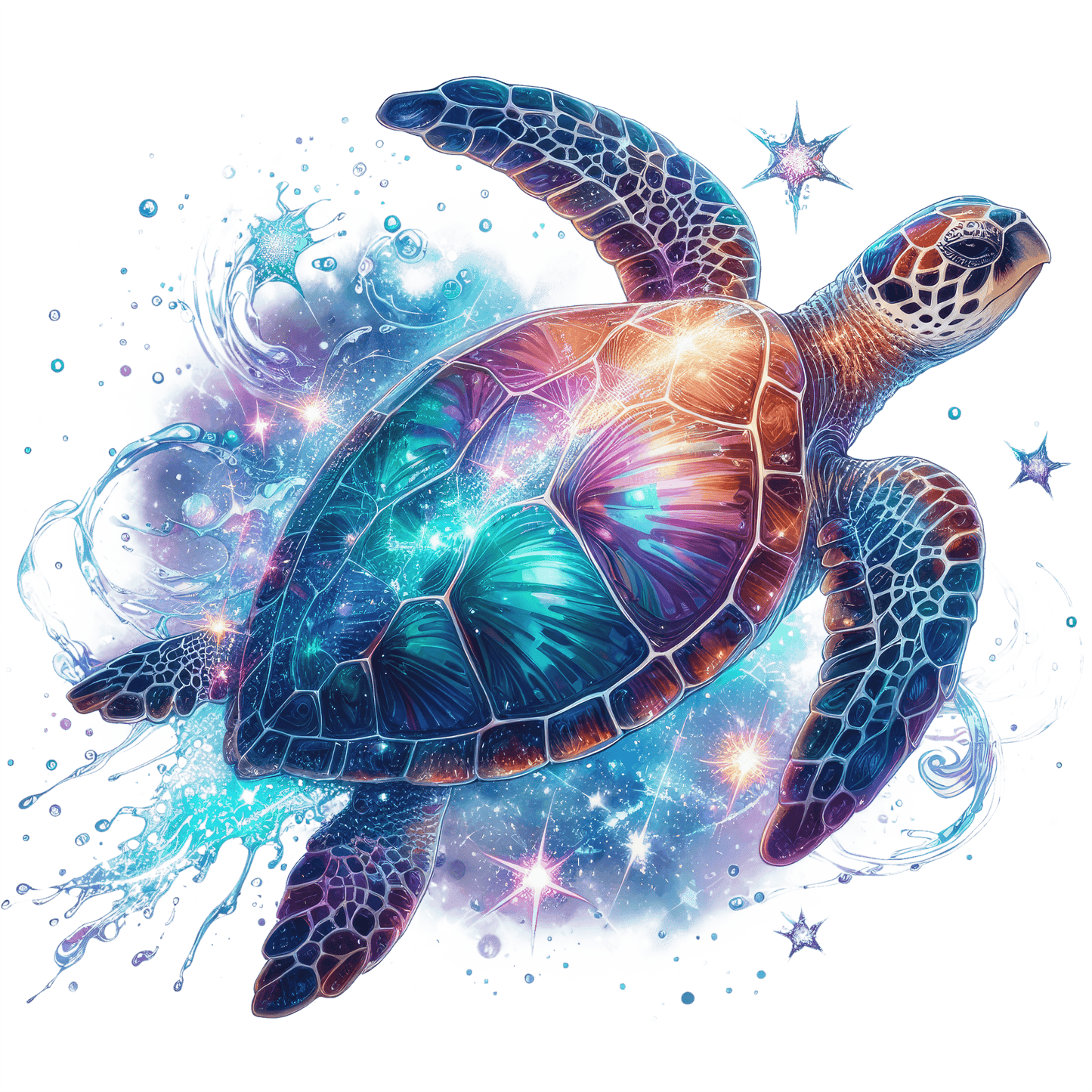 Bügelbild Fantasy Meerestiere Wasserschildkröte #15 Fylou's Style