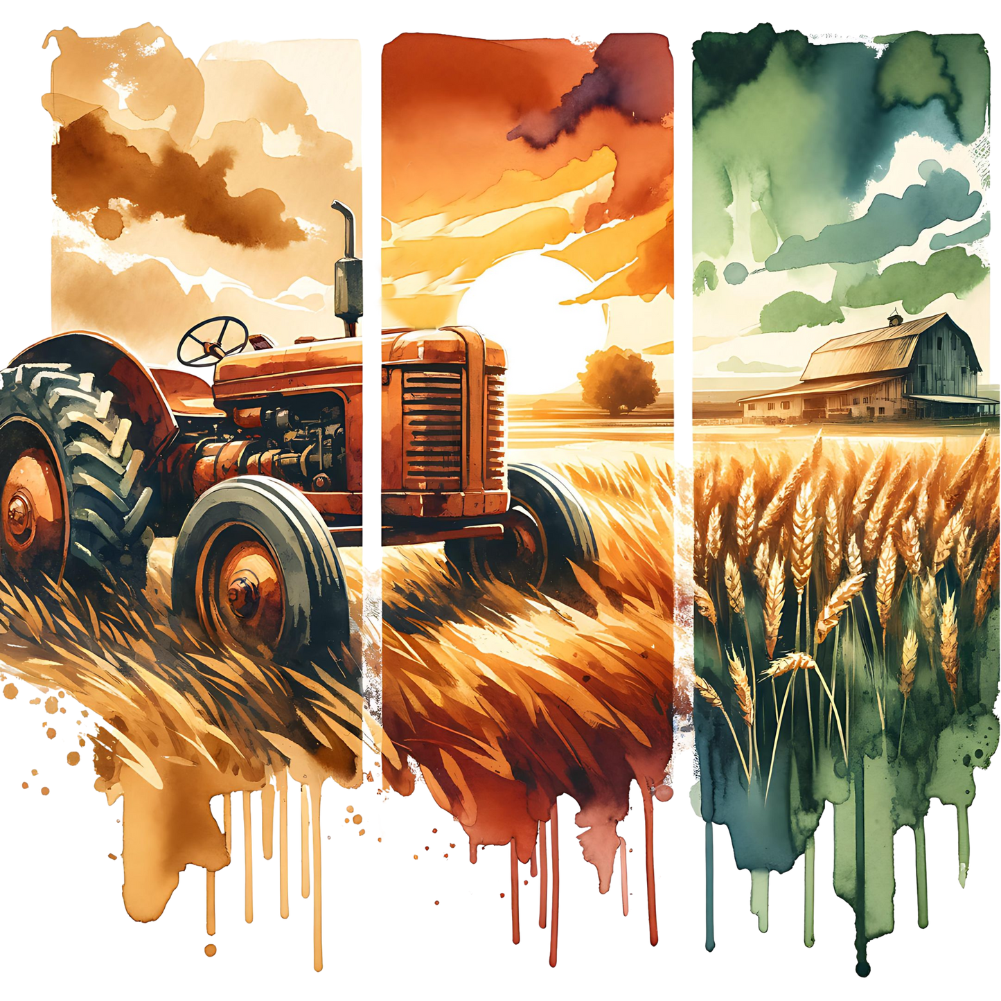 Bügelbild Streifen Motivwelt "Farm Traktor #1"