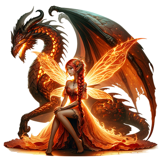 Bügelbild Feuer Drachen Fee #10 Fylou's Style