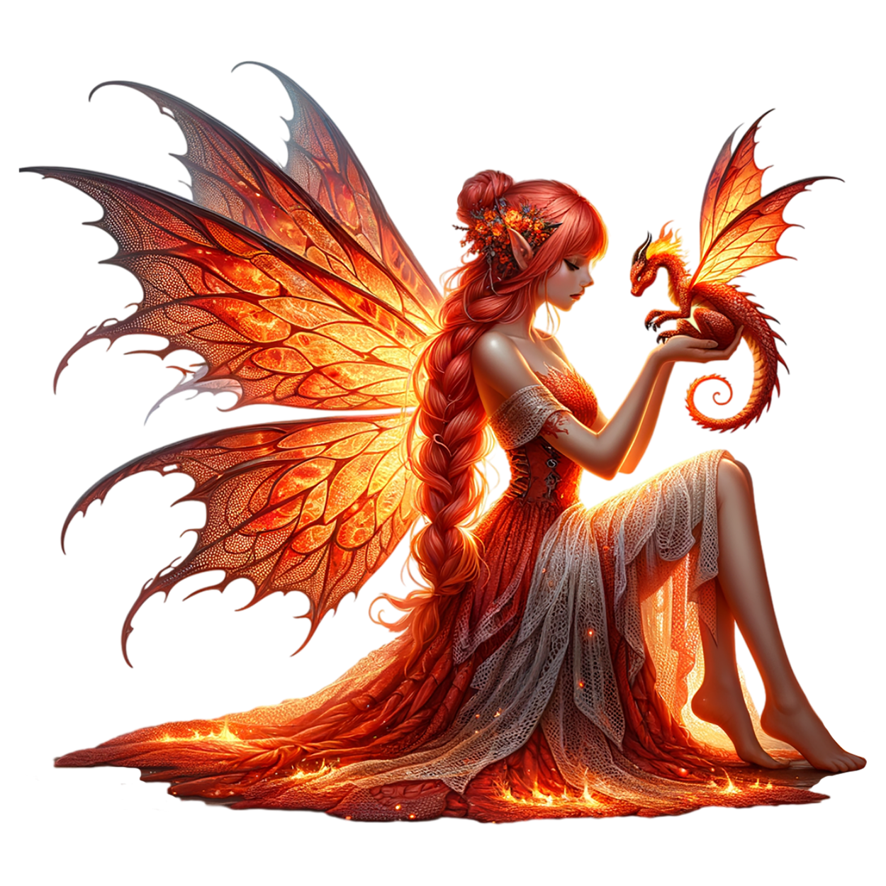 Bügelbild Feuer Drachen Fee #2 Fylou's Style