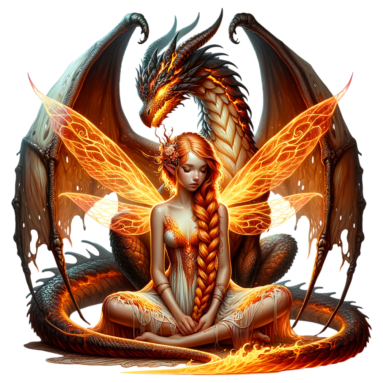 Bügelbild Feuer Drachen Fee #4 Fylou's Style