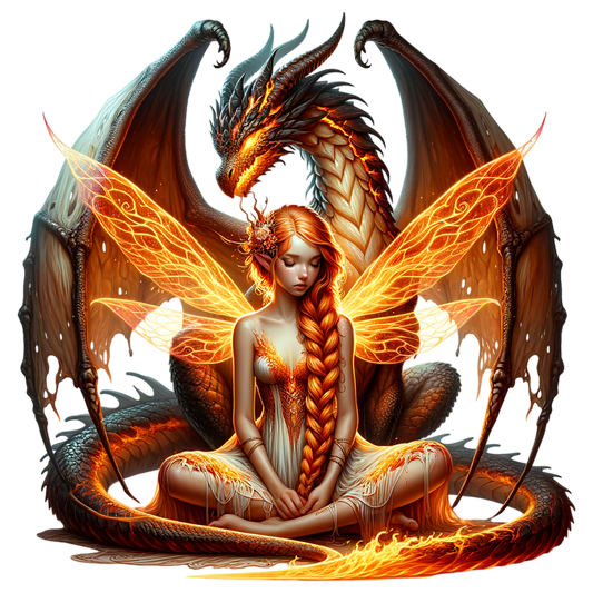 Bügelbild Feuer Drachen Fee #4 Fylou's Style