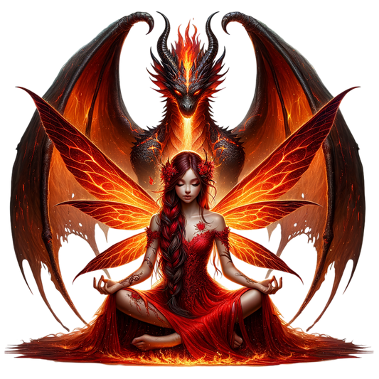Bügelbild Feuer Drachen Fee #7 Fylou's Style