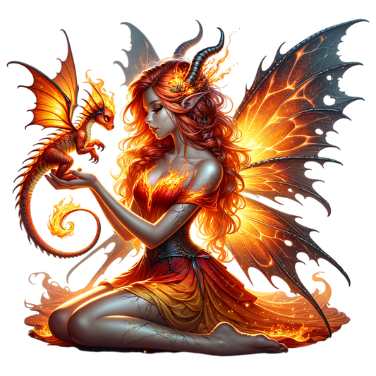 Bügelbild Feuer Drachen Fee #8 Fylou's Style