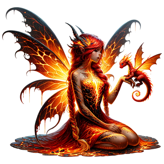 Bügelbild Feuer Drachen Fee #9 Fylou's Style