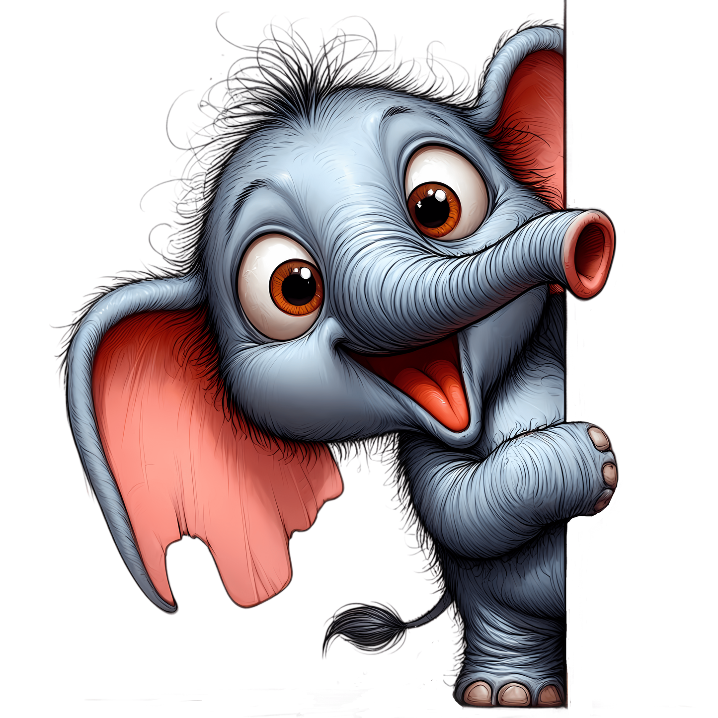 Bügelbild Frecher guck guck Elefant