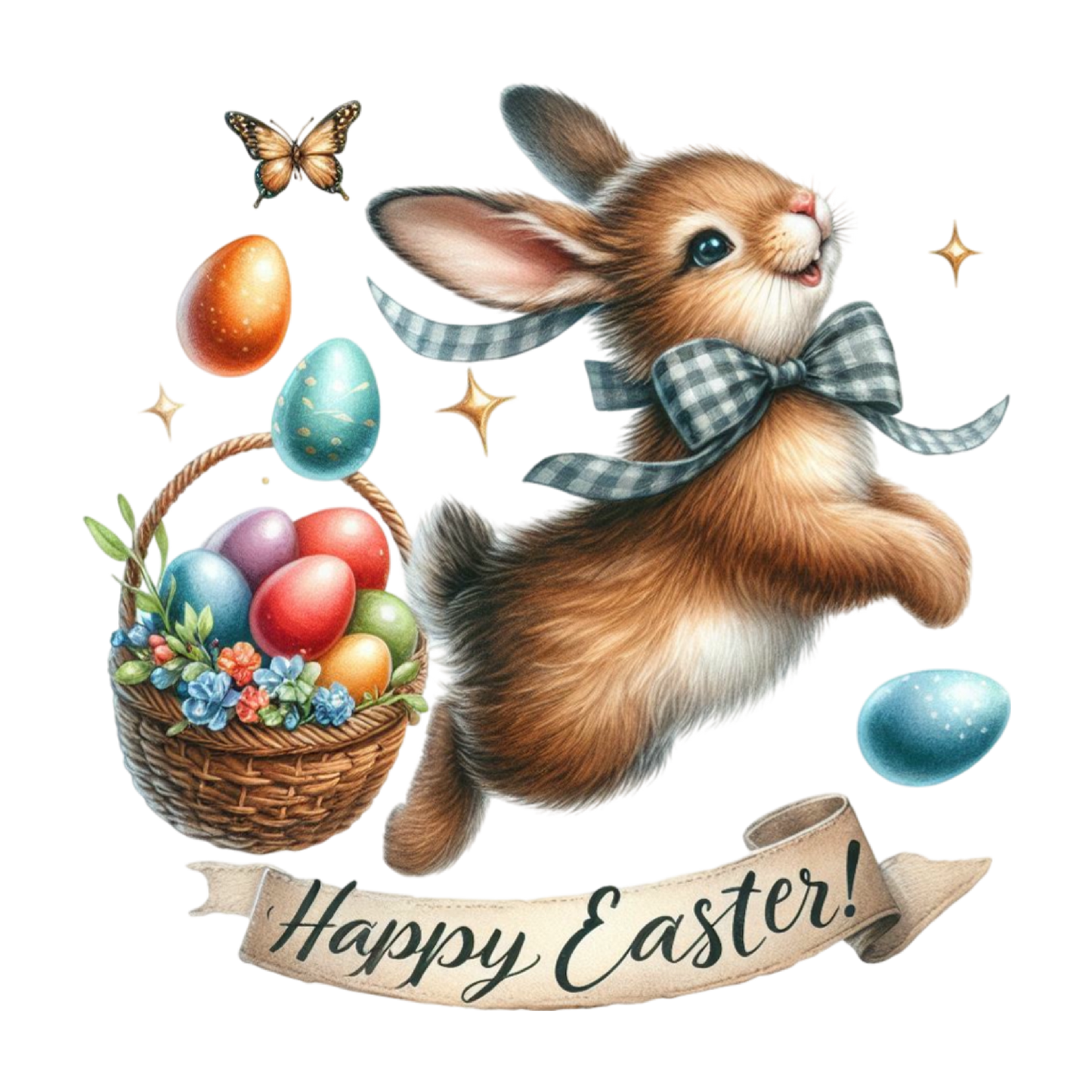 Bügelbild Frohe Ostern Hase Fylou's Style