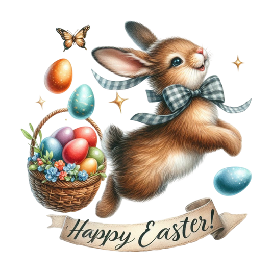 Bügelbild Frohe Ostern Hase Fylou's Style