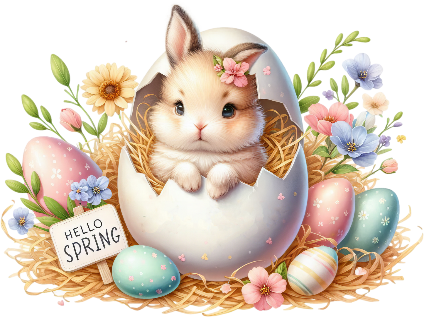 Bügelbild Frühlings Babyhase #10 Fylou's Style