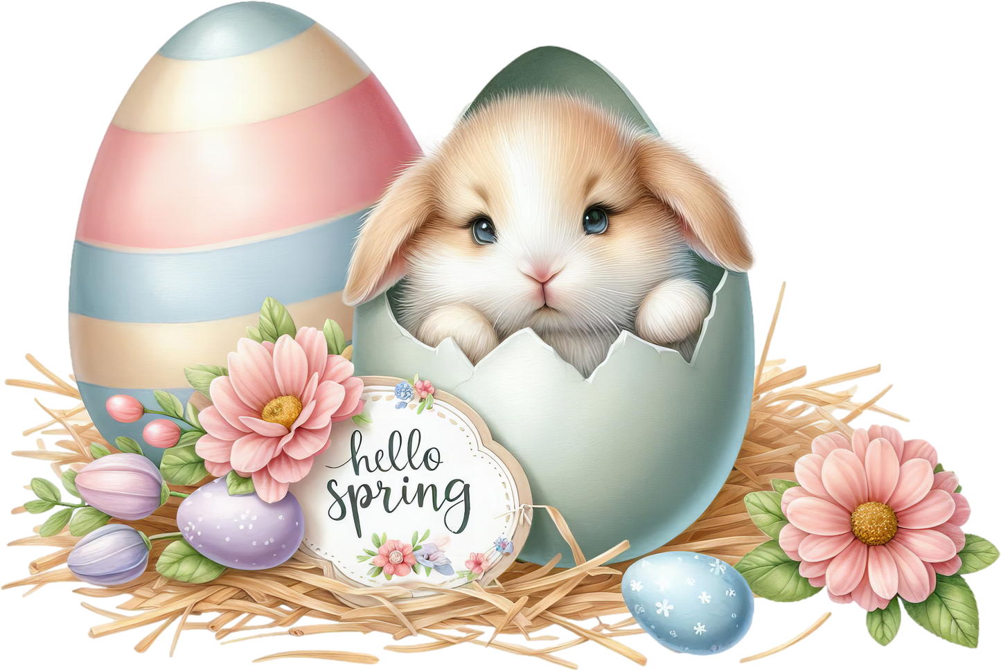 Bügelbild Frühlings Babyhase #12 Fylou's Style
