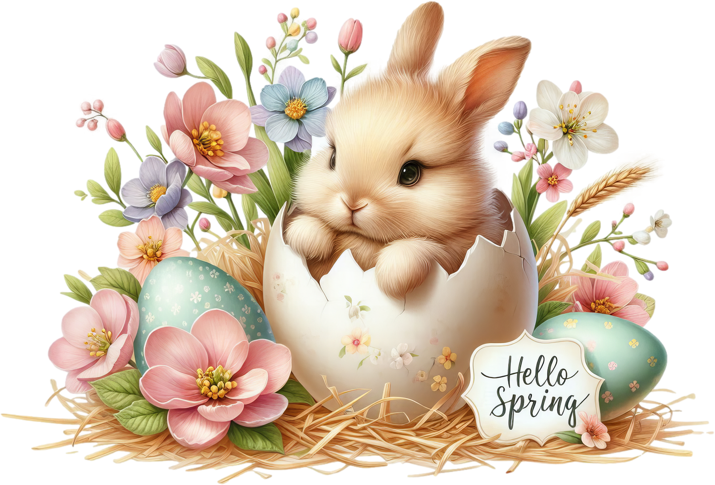 Bügelbild Frühlings Babyhase #14 Fylou's Style