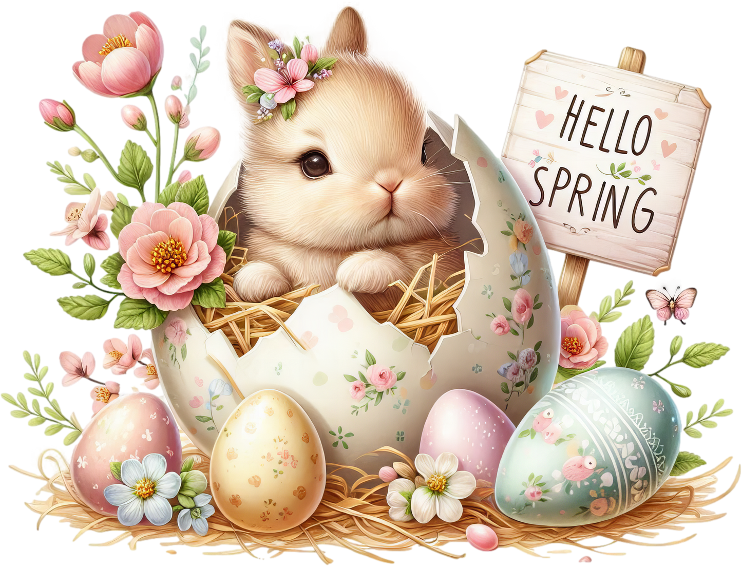 Bügelbild Frühlings Babyhase #2 Fylou's Style